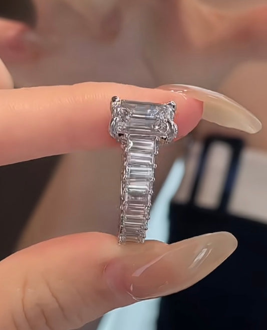 Final Payment For Leah 18k white gold ring with 3ct D vvs2 emerald diamond And Platinum tennis bracelet,0.15ct each diamonds 16.5cm length