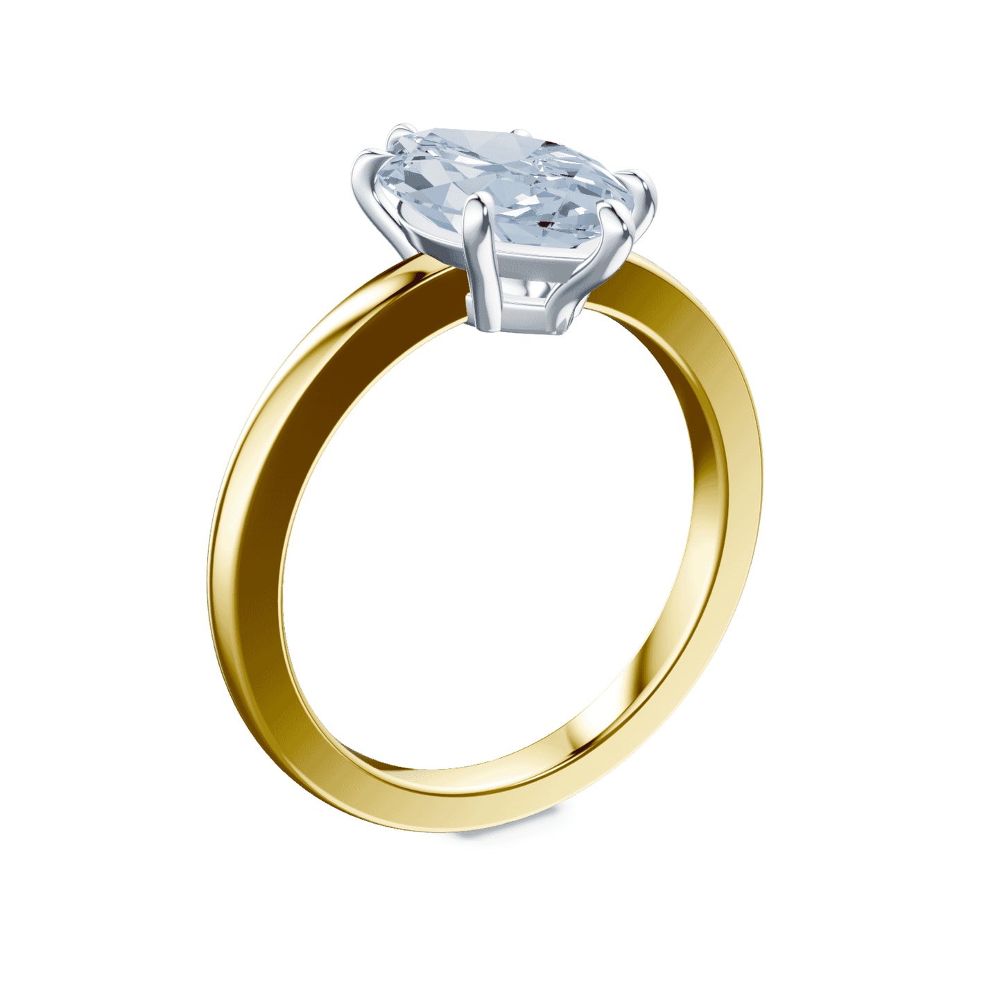 Marquise Cut Low Profile Blue Diamond Ring