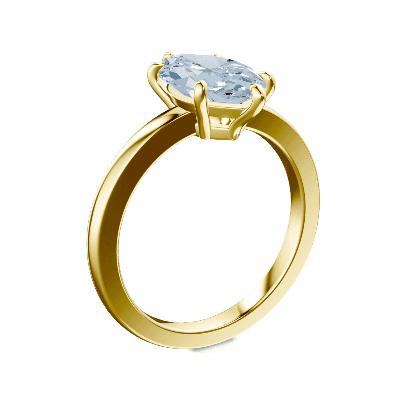 Marquise Cut Low Profile Blue Diamond Ring