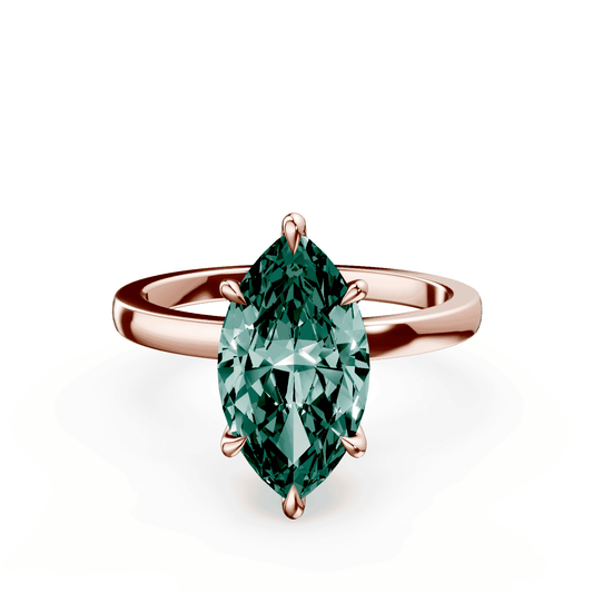 Marquise Cut Green Diamond Ring