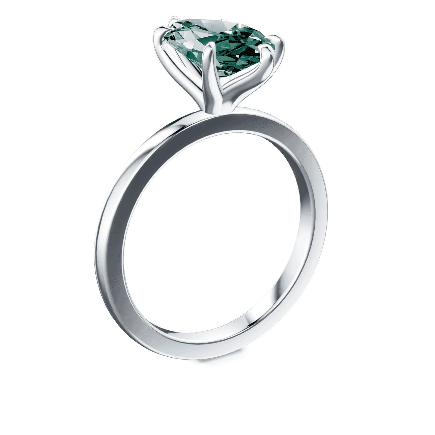 Marquise Cut Green Diamond Ring