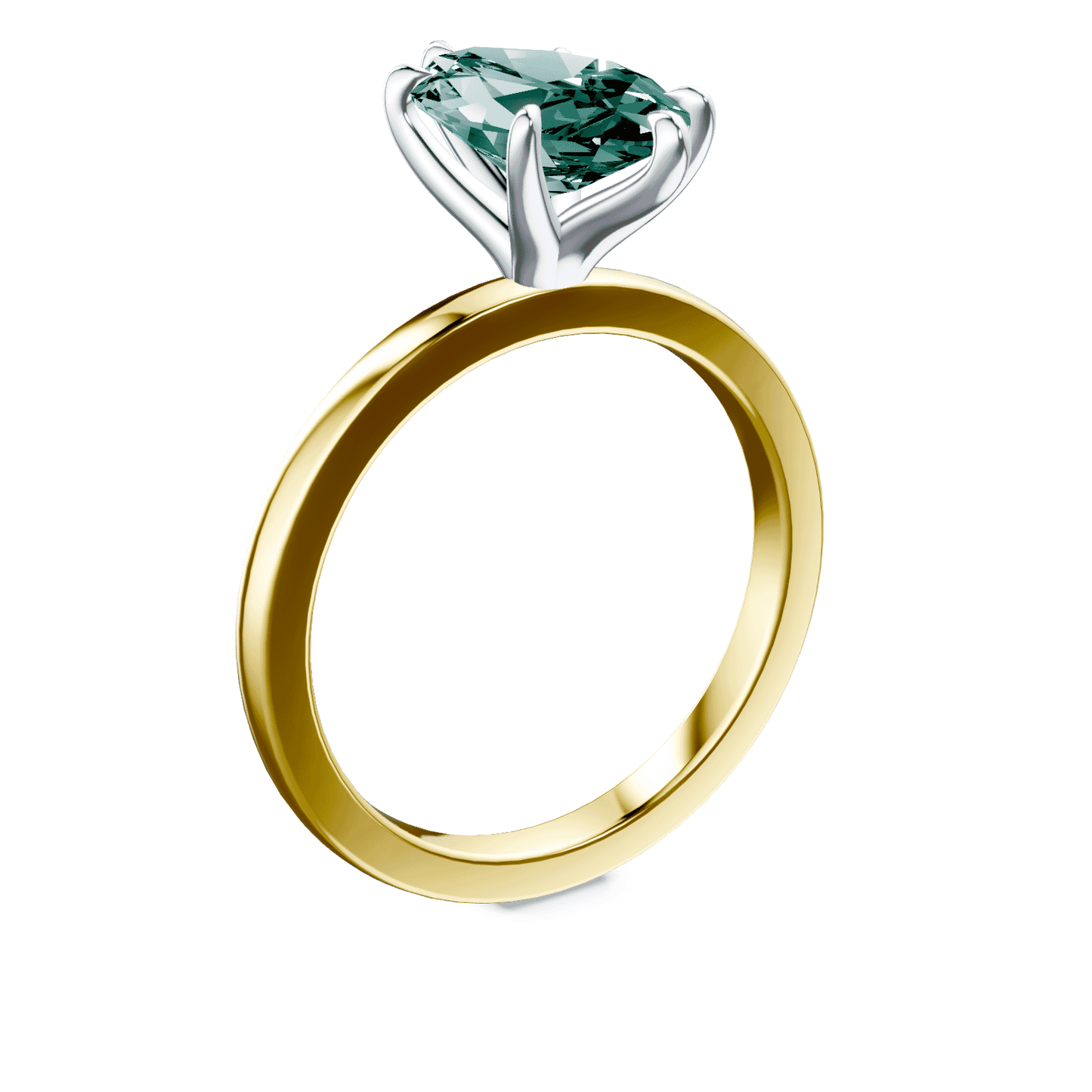 Marquise Cut Green Diamond Ring