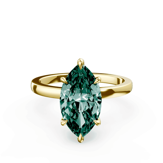 Marquise Cut Green Diamond Ring